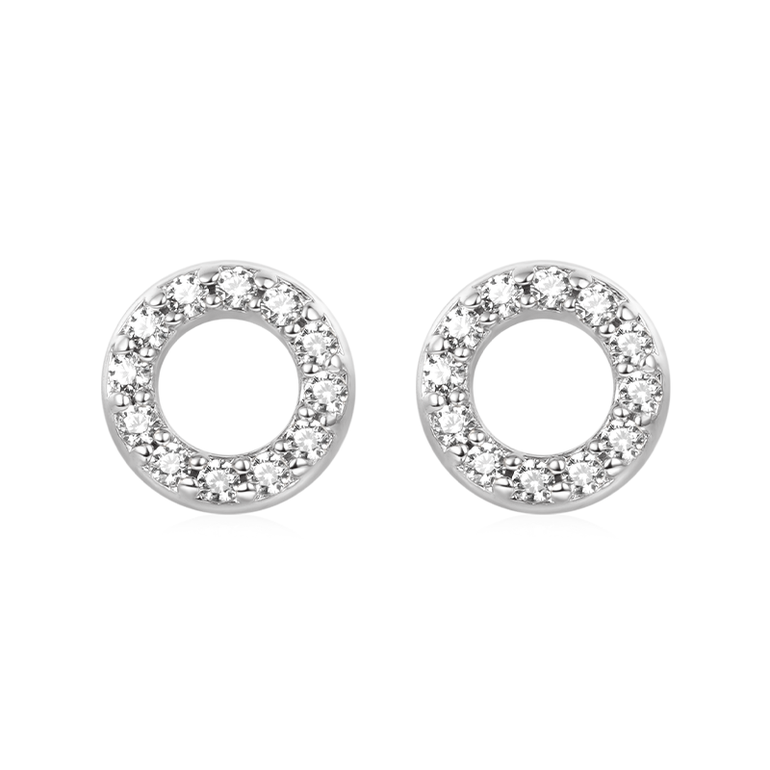 Gnoce Mini Pave Disc Stud Earrings