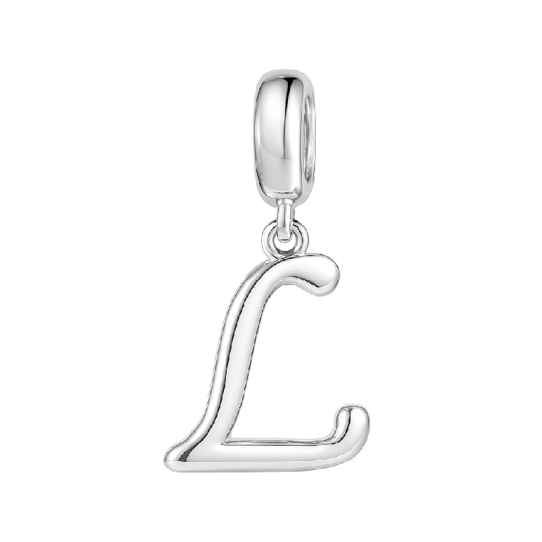 Letter L 925 Sterling Silver Dangling Charm Great for Bracelets Necklaces