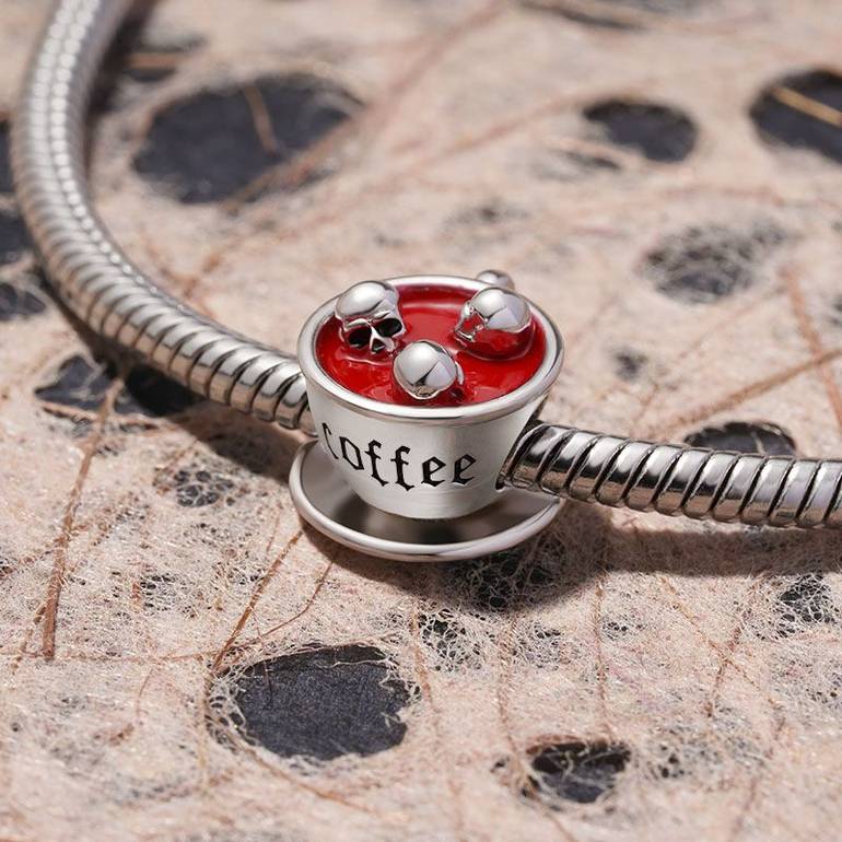 Gnoce Skull Coffee Cup Charm