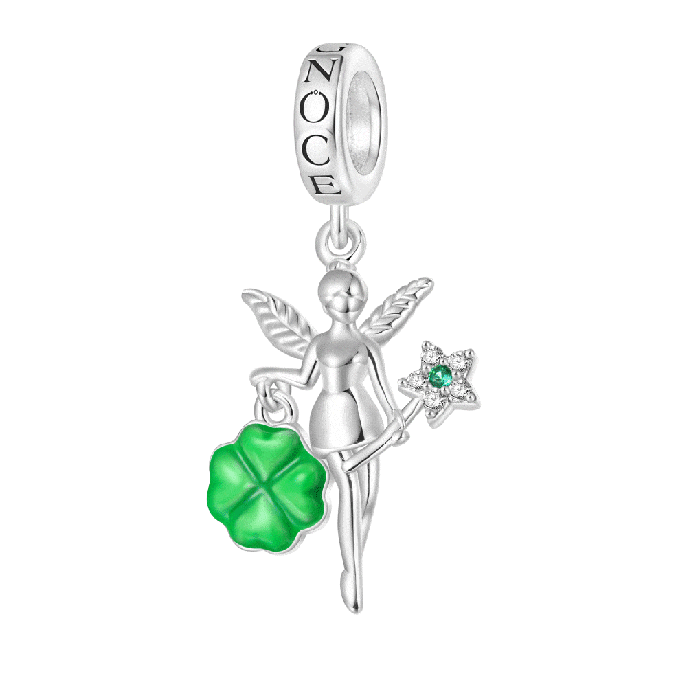 Gnoce Fairy Hand-held Glow-in-the-Dark Four-leaf Clover Pendant Dangle Charm