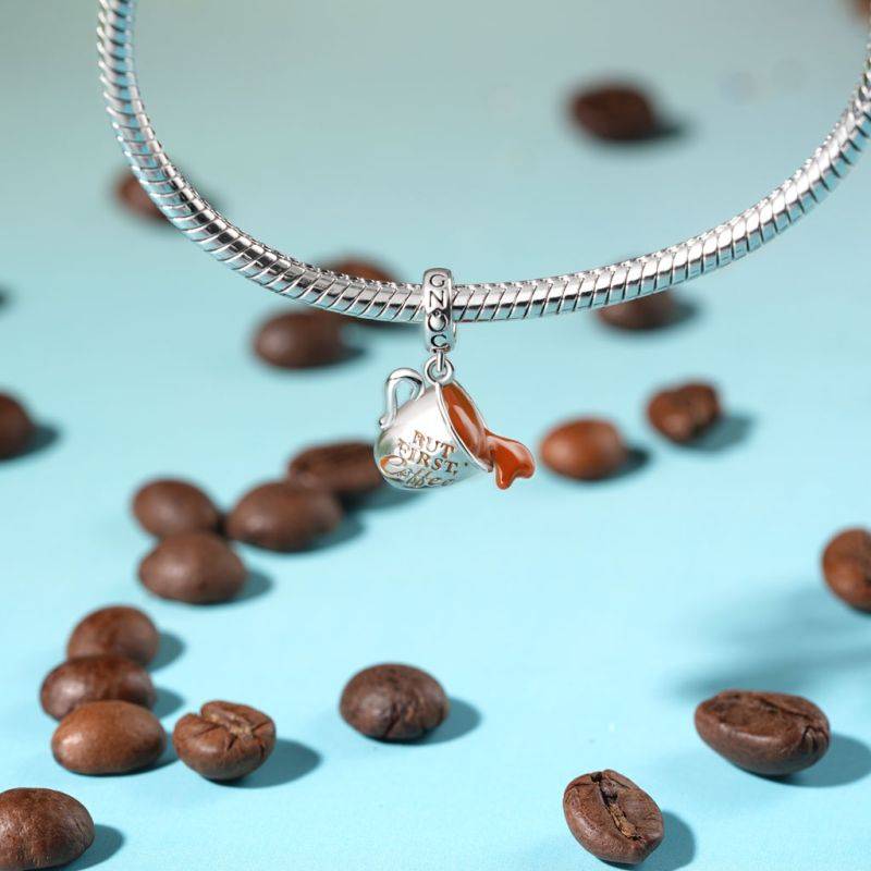 Gnoce BUT FIRST, Coffee Spilled Pendant Dangle Charm