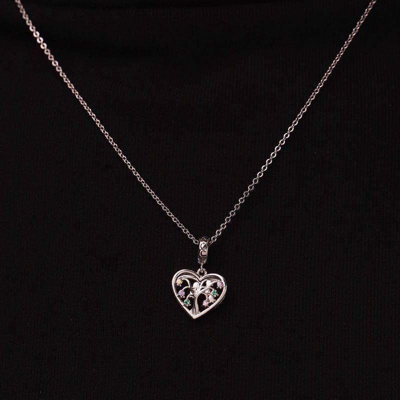 Gnoce Birthstone Lily Tree of Life Heart Pendant Dangle Charm