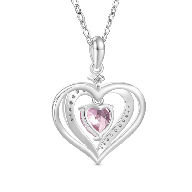 Gnoce Forever Love Heart Birthstone Necklaces