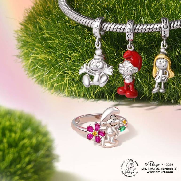 Gnoce Papa Smurf Pendant Dangle Charm