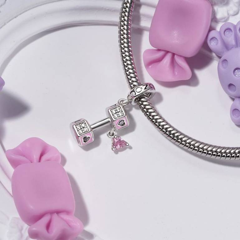 Gnoce Dumbbell Love Pendant Dangle Charm