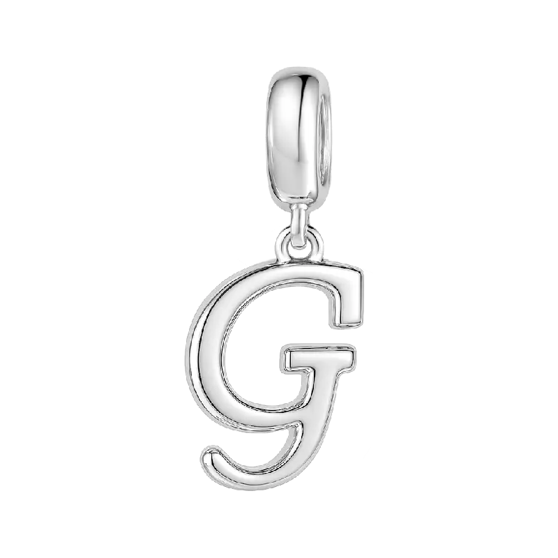 Letter G 925 Sterling Silver Dangling Charm Great for Bracelets Necklaces