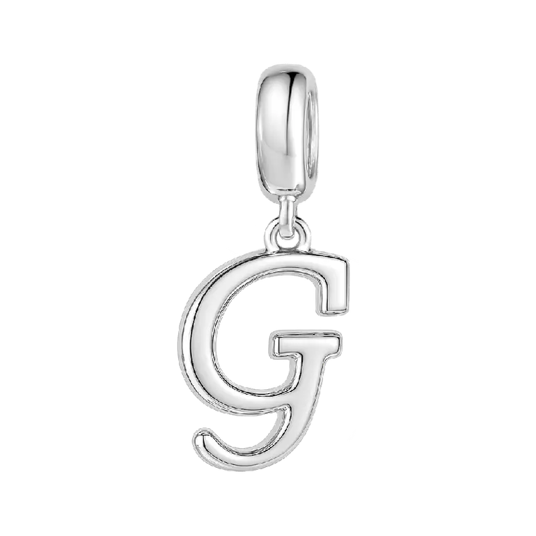 Letter G 925 Sterling Silver Dangling Charm Great for Bracelets Necklaces