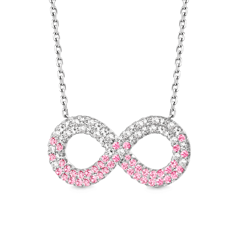 Gnoce Gradient Infinite Pavé Pendant Necklaces