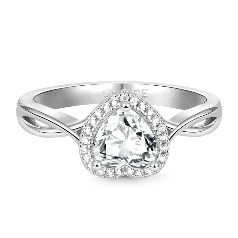 Gnoce Sparkling Twisted Heart Promise Ring