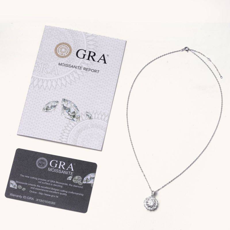 Gnoce Brilliant 5Ct Round 925S & VVS Moissanite Sunflower Necklaces