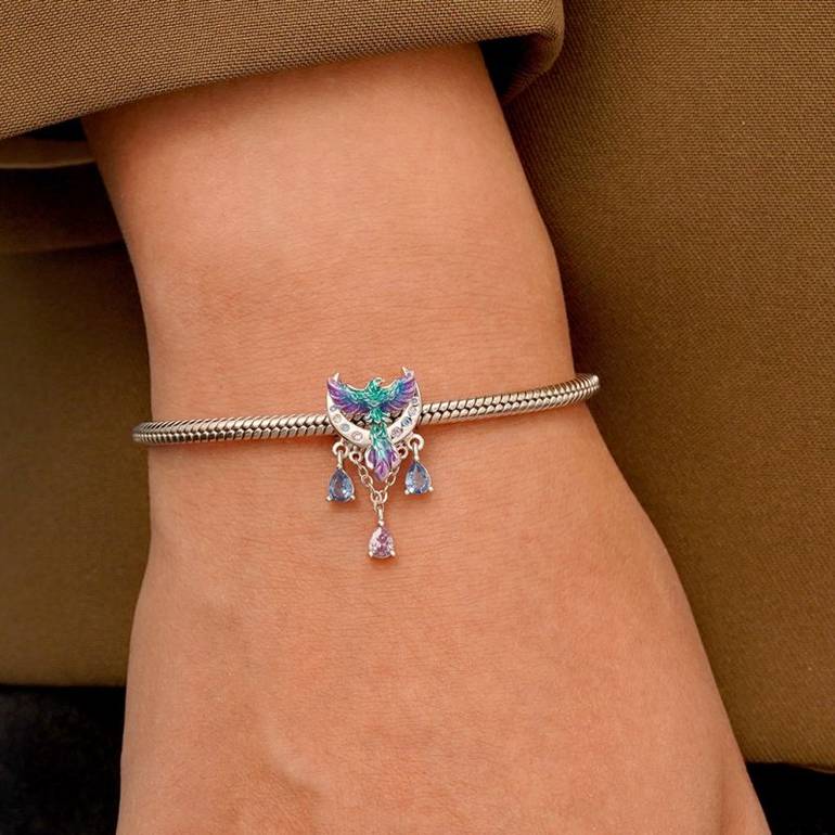 Gnoce Phoenix Moon Charm