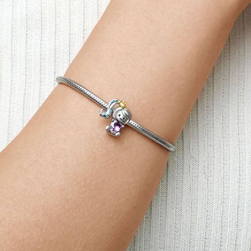 Gnoce Aquarius Zodiac Sign Embraces Heart Gem Charm