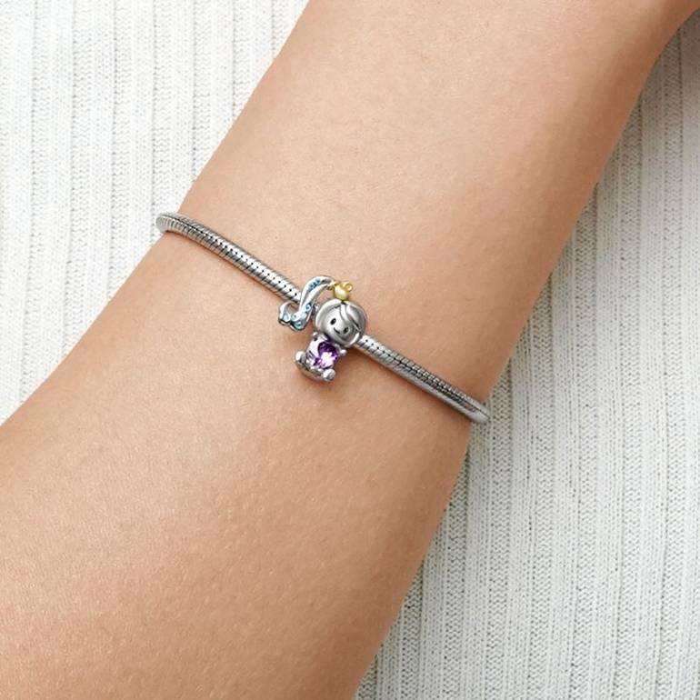 Gnoce Aquarius Zodiac Sign Embraces Heart Gem Charm