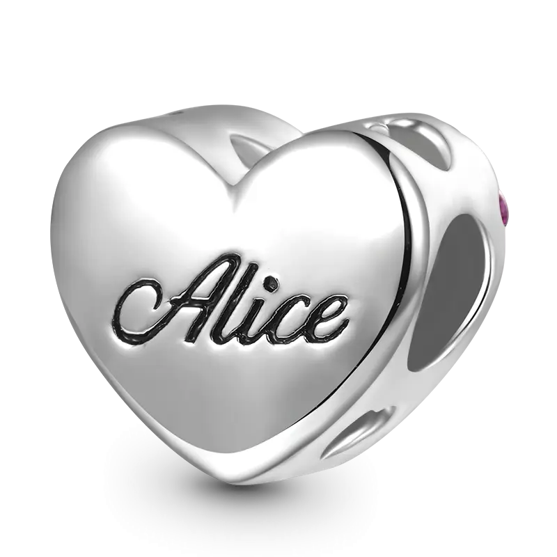 Gnoce Mom Hugs Baby Birthstone Engravable Charm