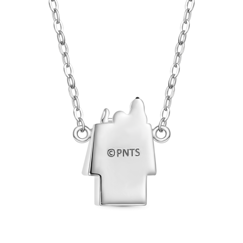 Gnoce Peanuts Lying Snoopy Doghouse Diamond Necklaces