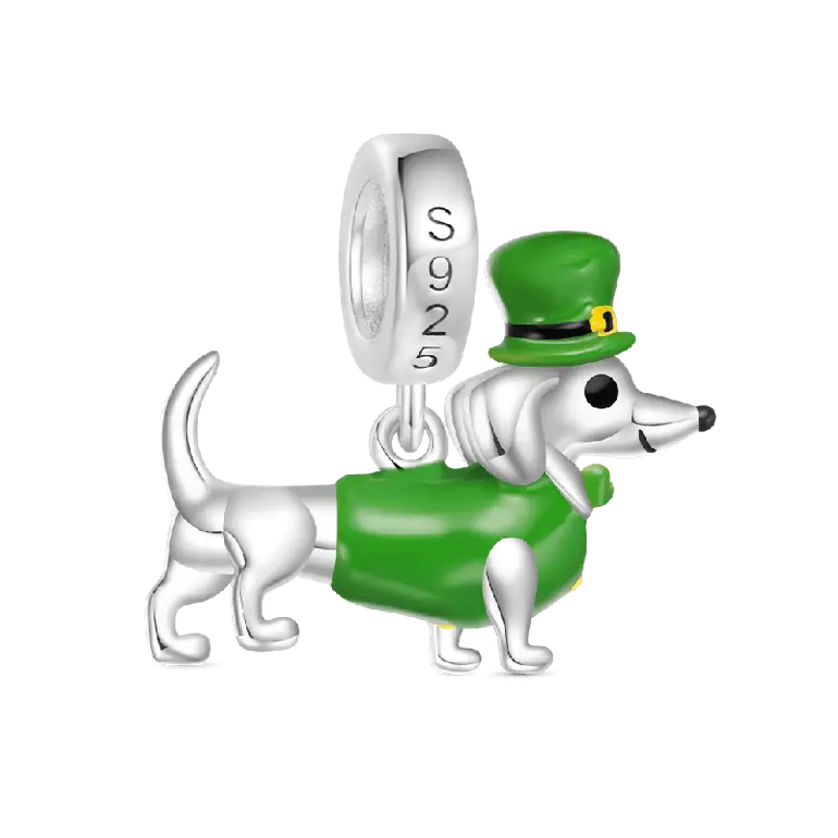 Gnoce St. Patrick's Day Dachshund Pendant Dangle Charm