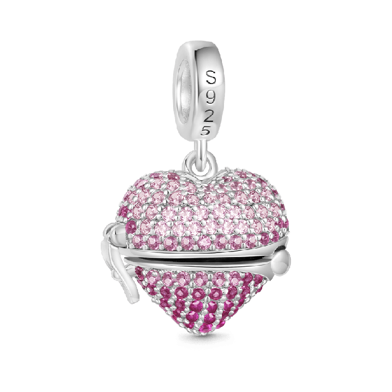 Gnoce Openable 'MOM' Heart Mother's Day Gift Pendant Dangle Charm