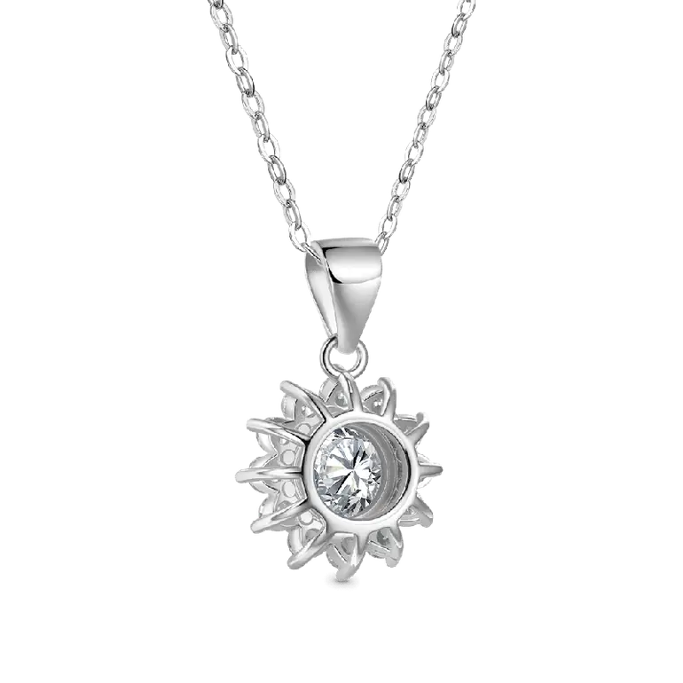 Gnoce Timeless 925S & VVS Moissanite Sunflower Pendant Necklaces