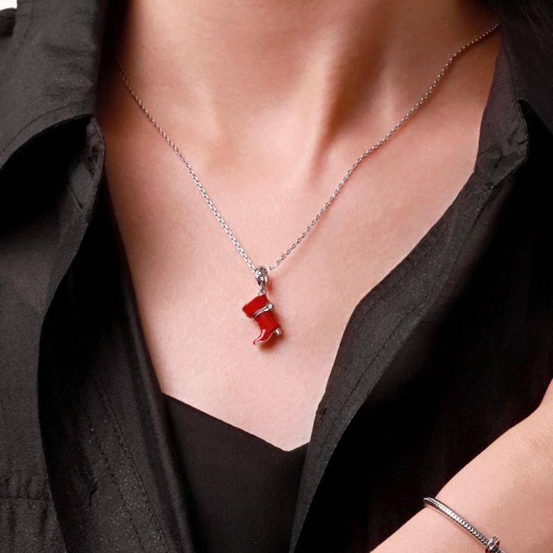 Gnoce Puss In Boots Openable Red Boot Pendant Dangle Charm