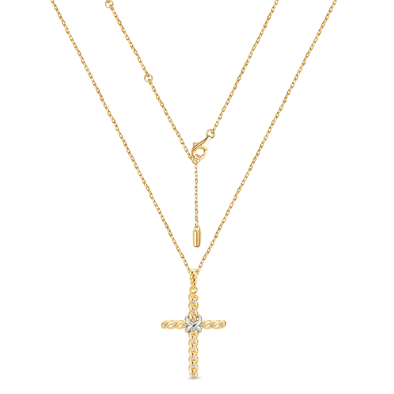 Gnoce Twisted Rope Cross Pendant Necklaces