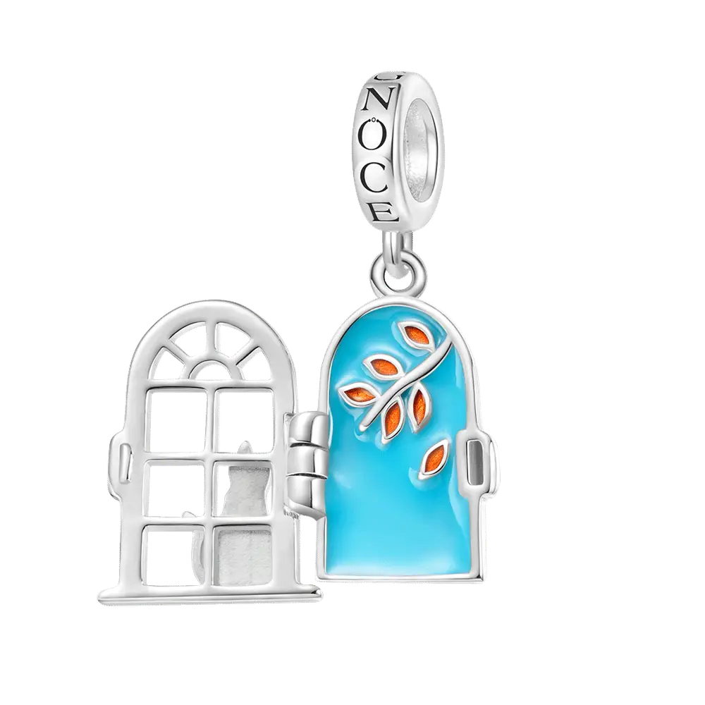 Gnoce Window View Kitten Openable Pendant Dangle Charm