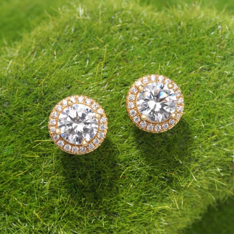 Gnoce Luxe Large Halo Stud Earrings