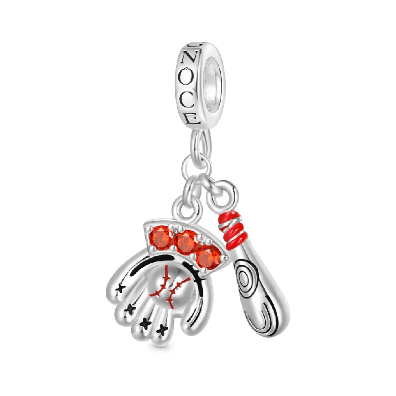 Gnoce Baseball Gloves & Bats Pendant Dangle Charm