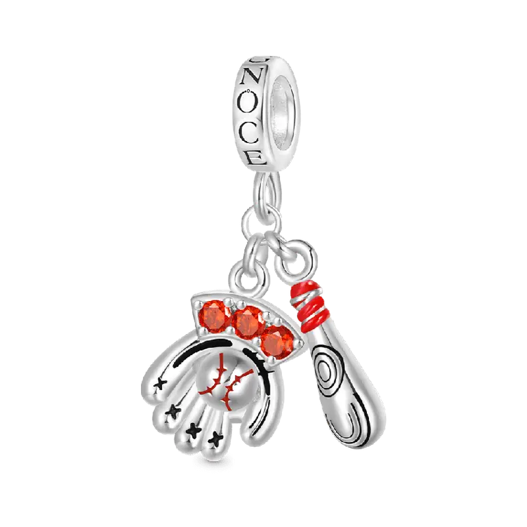 Gnoce Baseball Gloves & Bats Pendant Dangle Charm