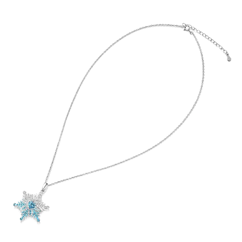 Gnoce Blue Snowflake Necklaces