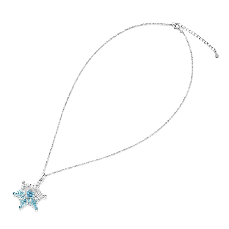 Gnoce Blue Snowflake Necklaces