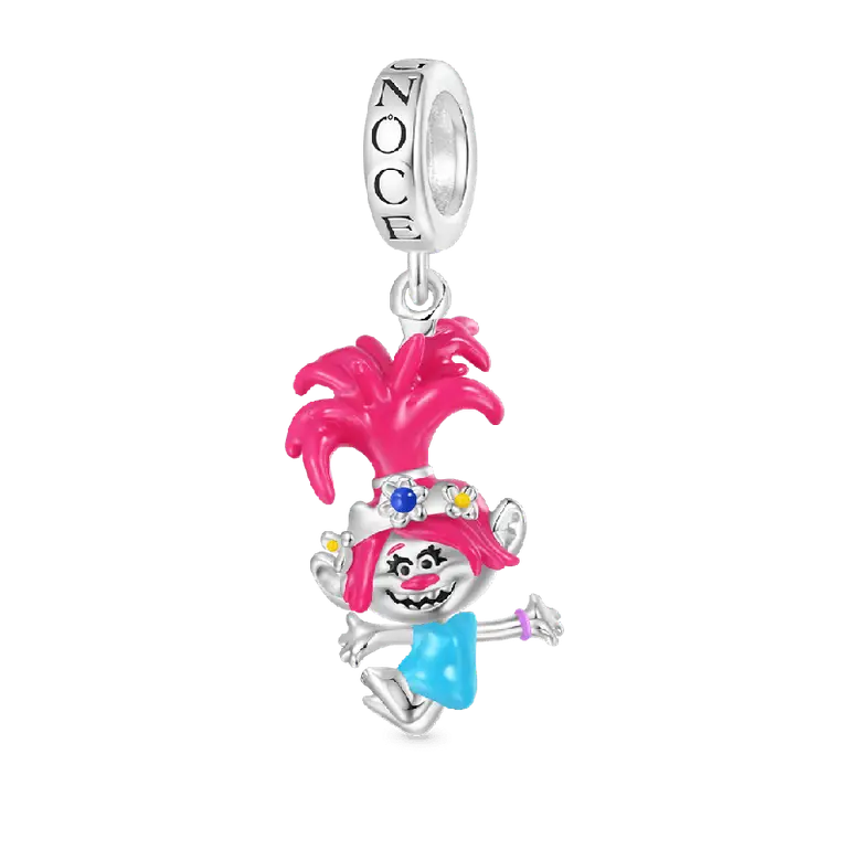 Gnoce Trolls Dancing Poppy Pendant Dangle Charm