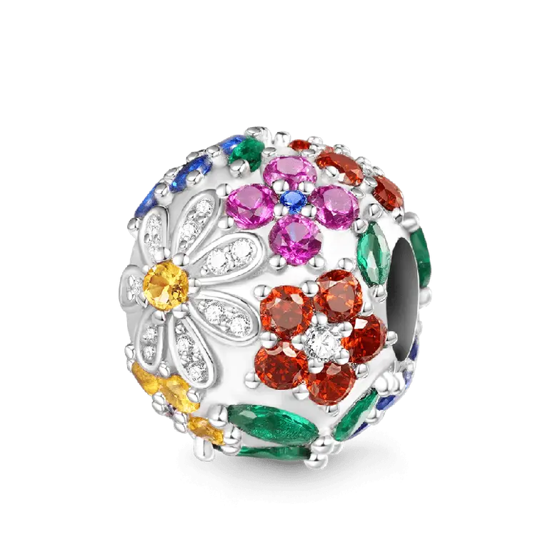 Gnoce Colorful Hydrangea Round Charm