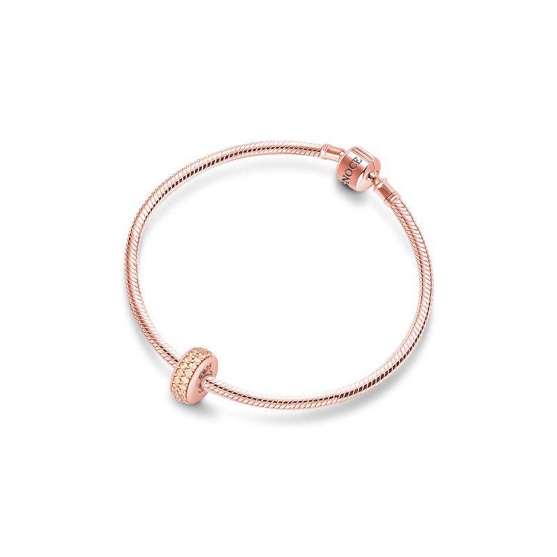 18k Rose Gold With Champagne Stones Stopper Sterling silver