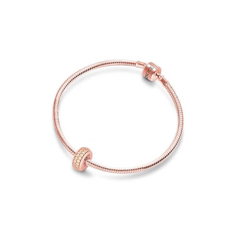 18k Rose Gold With Champagne Stones Stopper Sterling silver