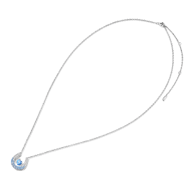 Gnoce Sparkling Pavé Horseshoe Dancing Pendant Necklaces