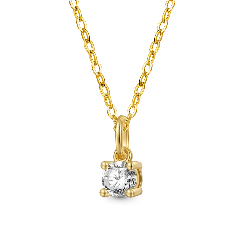 Gnoce Solitaire Diamond Pendant Necklaces