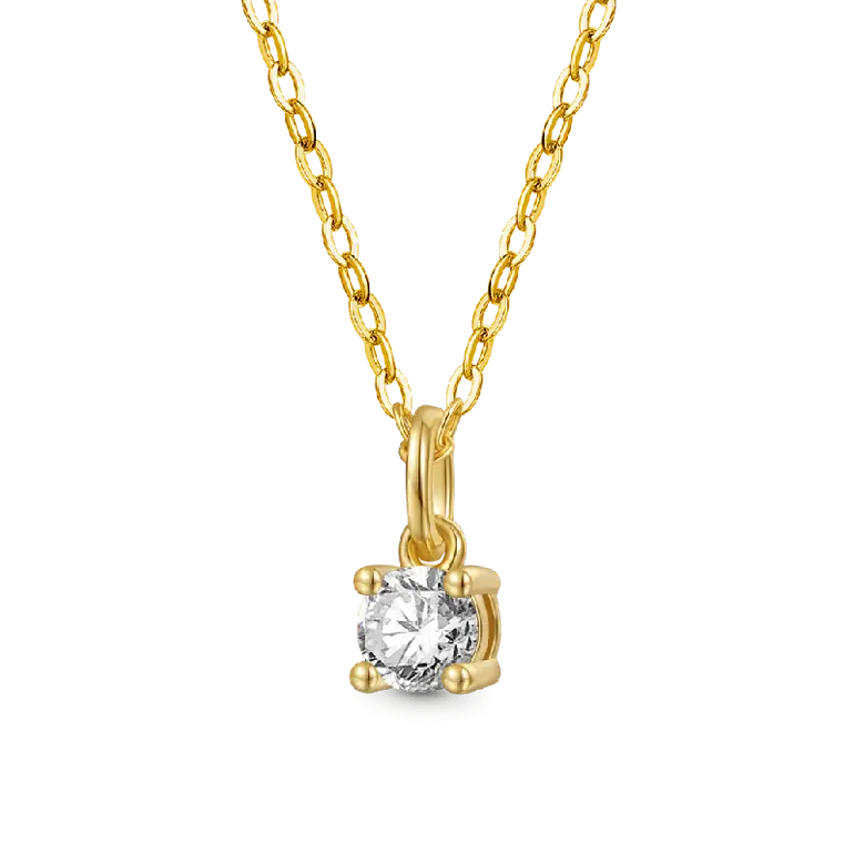 Gnoce Solitaire Diamond Pendant Necklaces