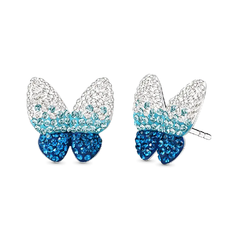 Gnoce Blue Gradient Butterfly Earrings