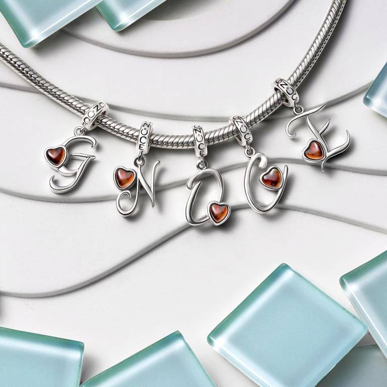 Gnoce Best Initial Letter Mood Pendant Dangle Charm