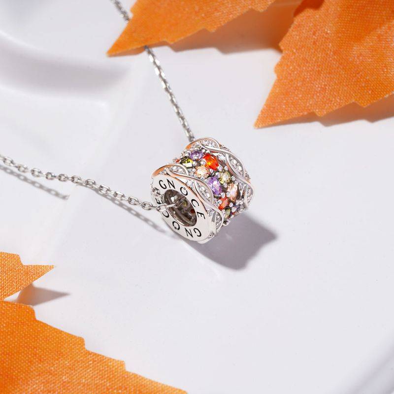 Gnoce Colorful Gemstone Infinite Love Pendant Necklaces
