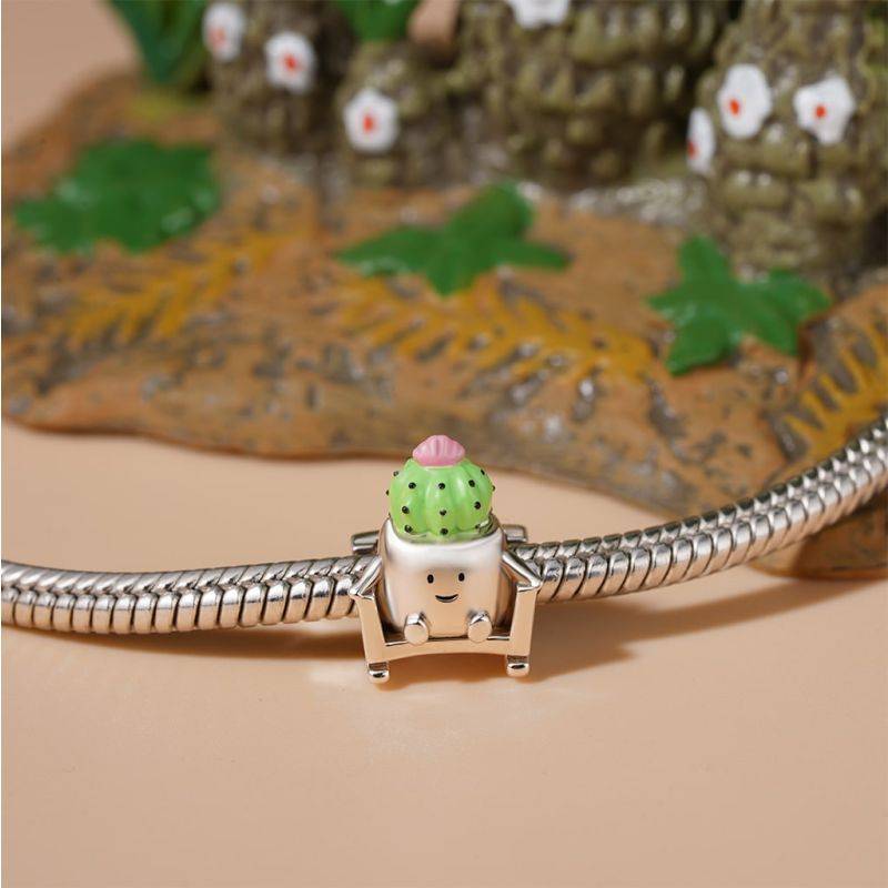 Gnoce Cactus Pot Rocking Chair Charm