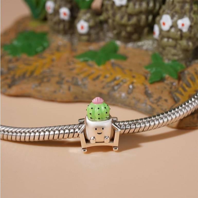 Gnoce Cactus Pot Rocking Chair Charm