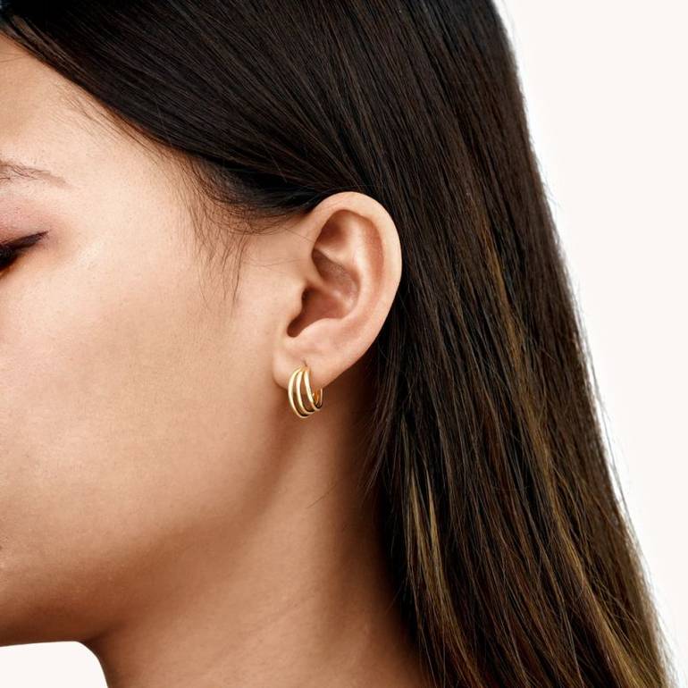 Gnoce Triple Echo Hoops Earrings
