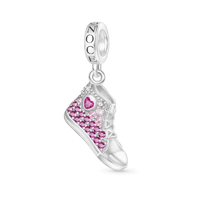 Gnoce Pink Canvas Shoe Pendant Dangle Charm