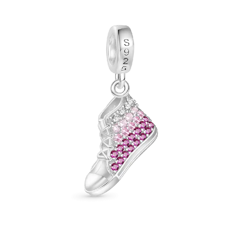 Gnoce Pink Canvas Shoe Pendant Dangle Charm