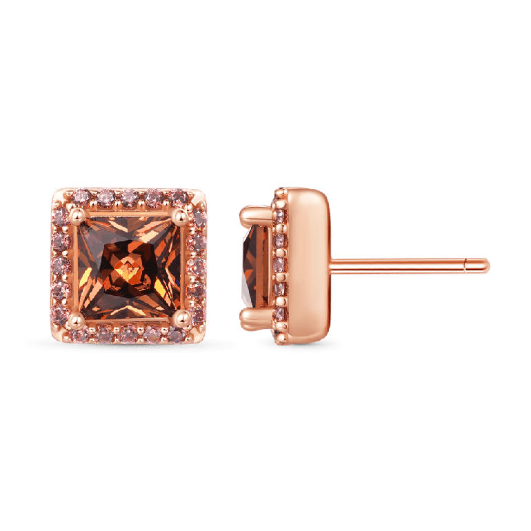 Gnoce Sparkle Princess Cut Hola Stud Earrings