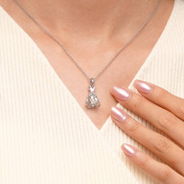 Gnoce White Wedding Dress Charm