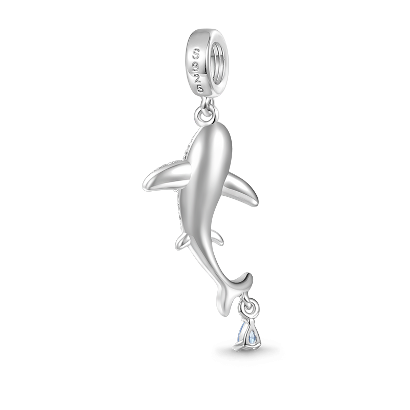 Gnoce Sparkling Shark Pendant Dangle Charm