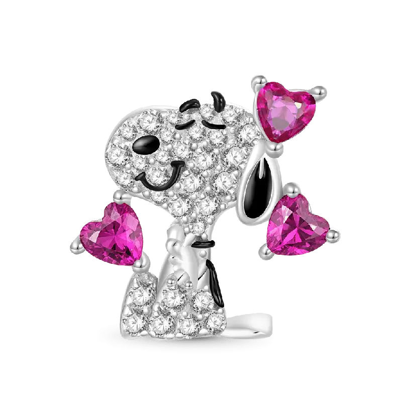 Gnoce Valentine's Day Peanuts Snoopy Love Diamond Charm
