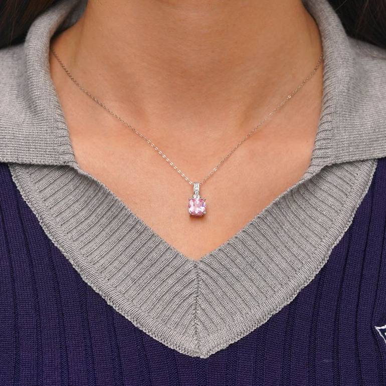 Gnoce Square-shaped Birthstone Dangle Necklaces